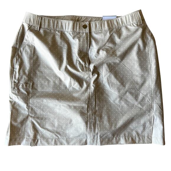 ZENERGY by Chicos GOLF tennis tan polka dot skort UV protection NWT SZ XL 2 - Picture 1 of 7